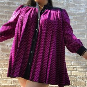 VINTAGE 1980S BLACK & MAGENTA BABYDOLL DRESS 🕸